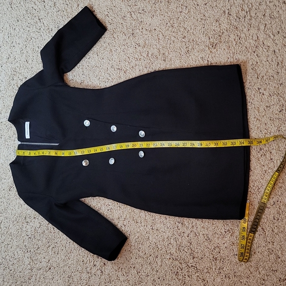 Balmain Black V Neck Logo Pencil Mini Dress size 40 - Picture 11 of 11